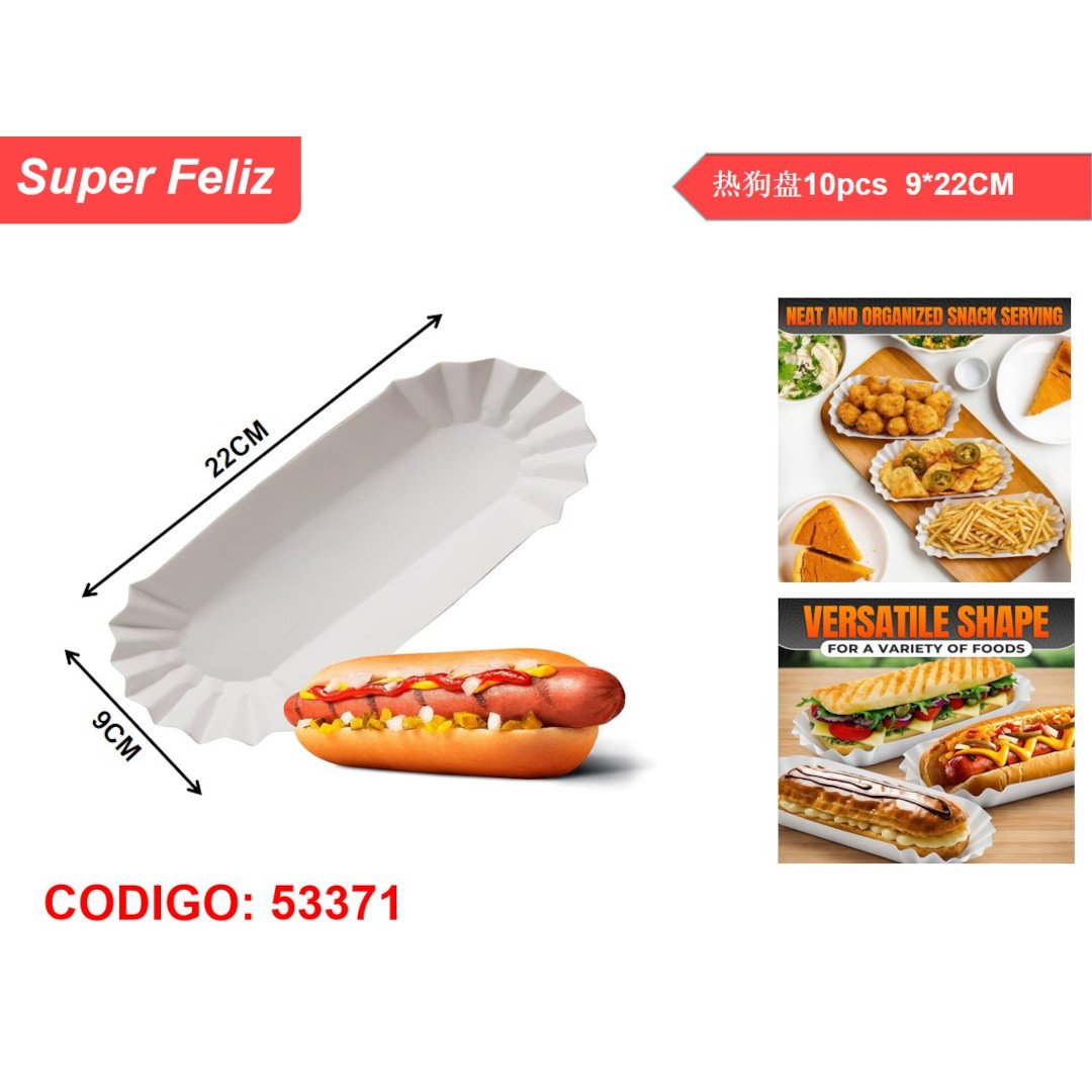 Bandeja  hotdog 10pcs
