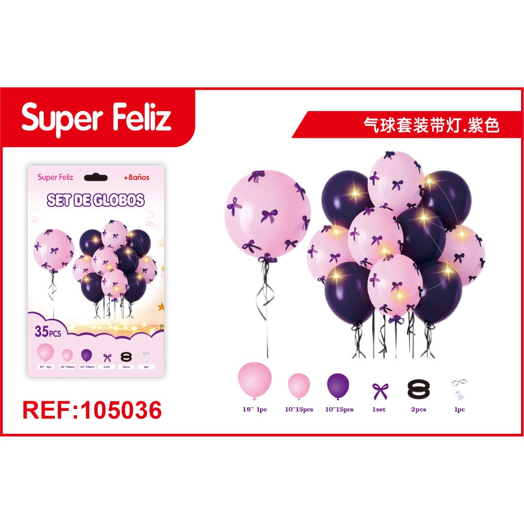 Globo set con luz morado