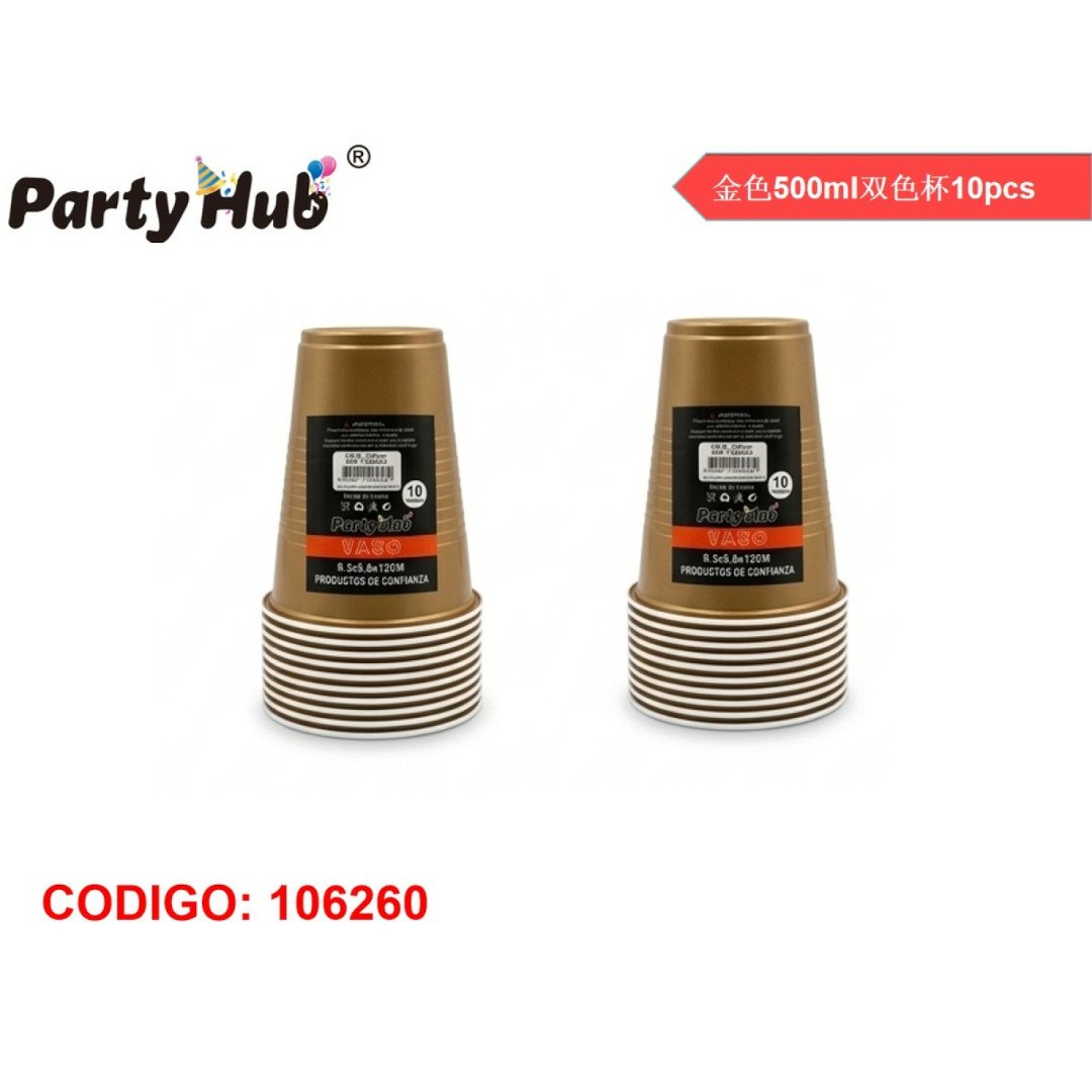 Vaso dorado 10 piezas