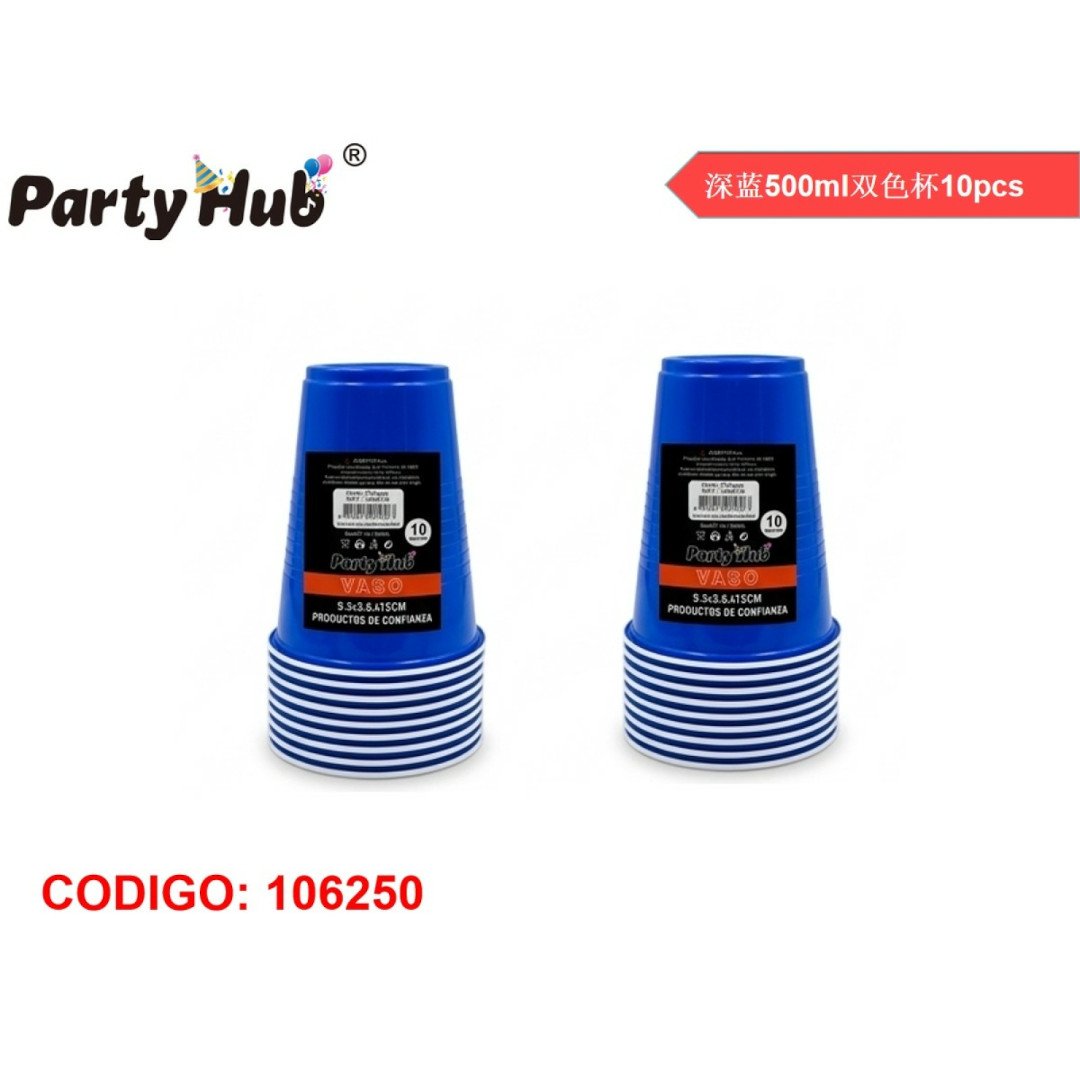 Vaso azul 10 piezas
