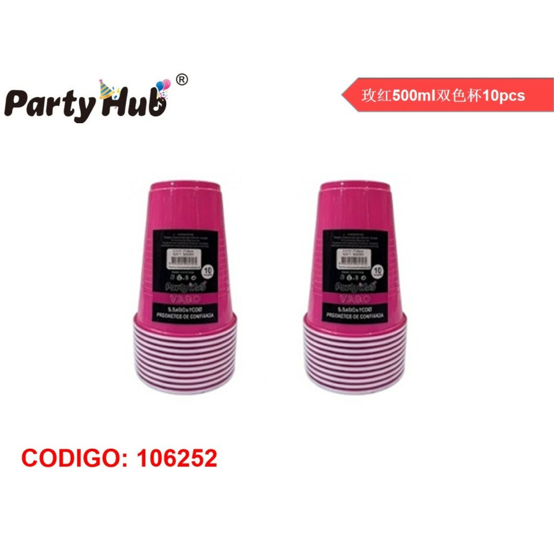 Vaso fucsia 10 piezas