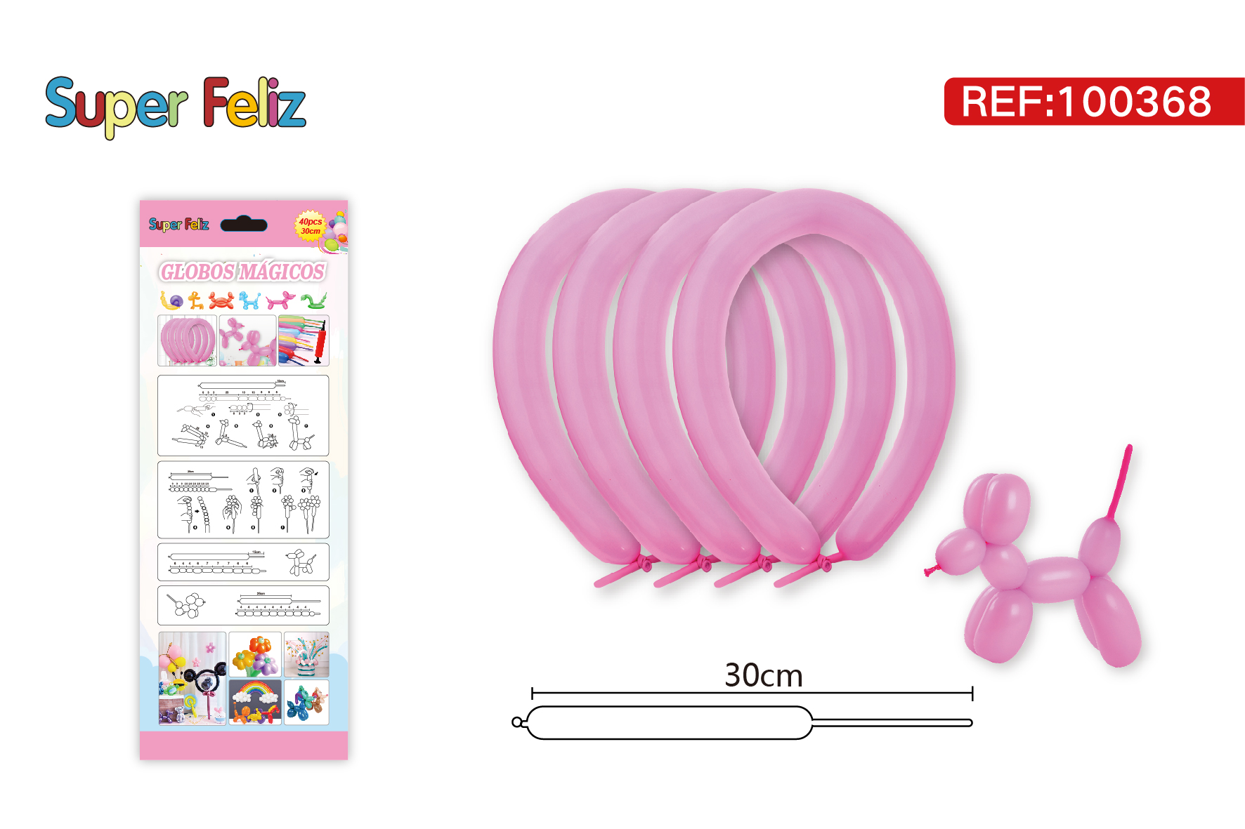 Globos 260 largos 40 unidades
