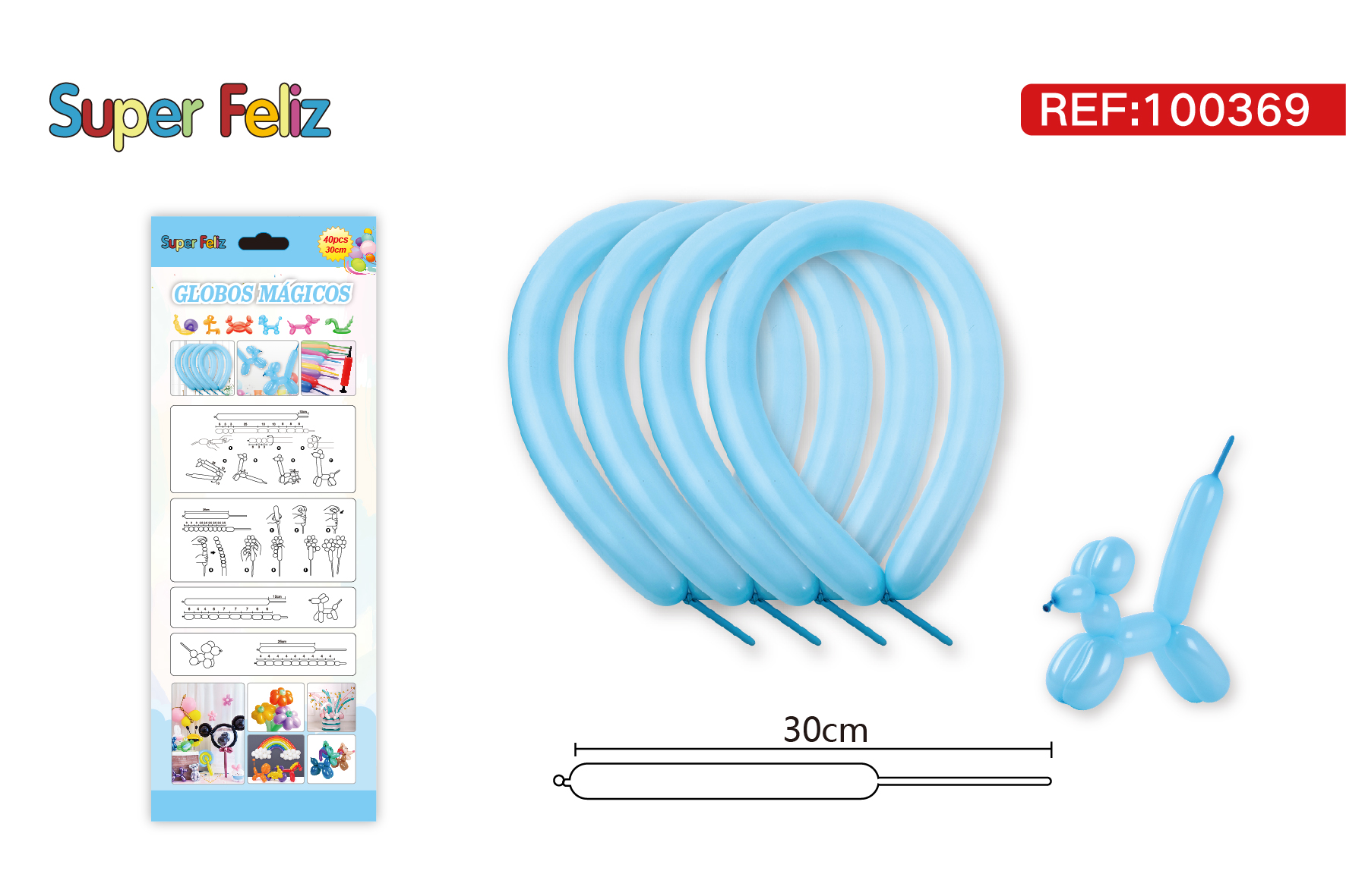 Globos 260 largos 40 unidades