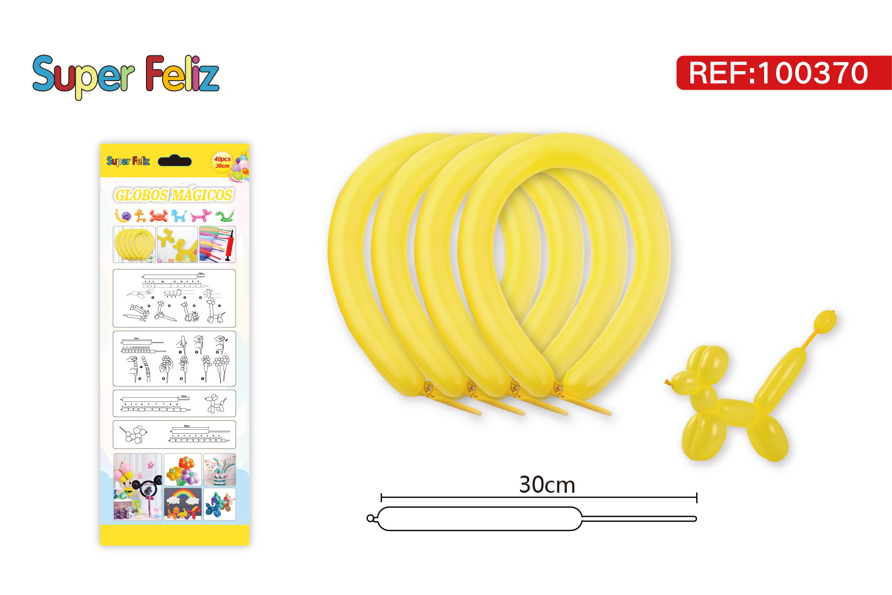 Globos 260 largos 40 unidades